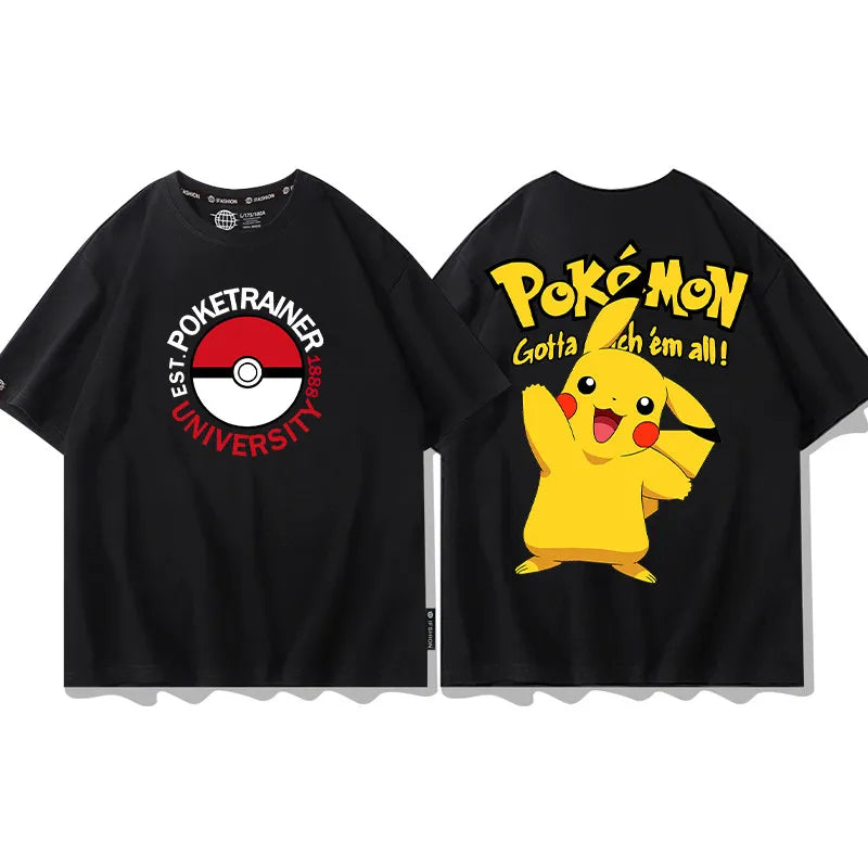 Pokemon  Animation Derivatives Printed Short Sleeve T-Shirt Men's and Women's  New Fashion Casual Cotton Popular Top