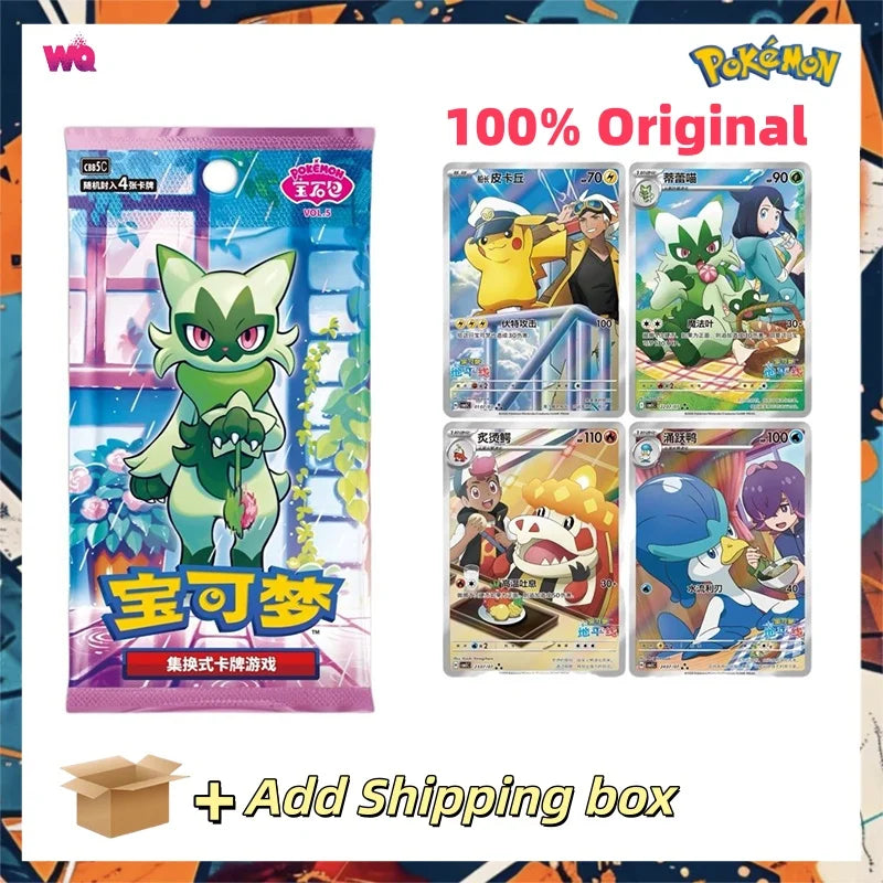 Original Pokemon Game Pack Cards Gem Pack Vol.5Scarlet and Violet Trading PTCG Bag Box Deck Ibrahimovic Pikachu Card Gift