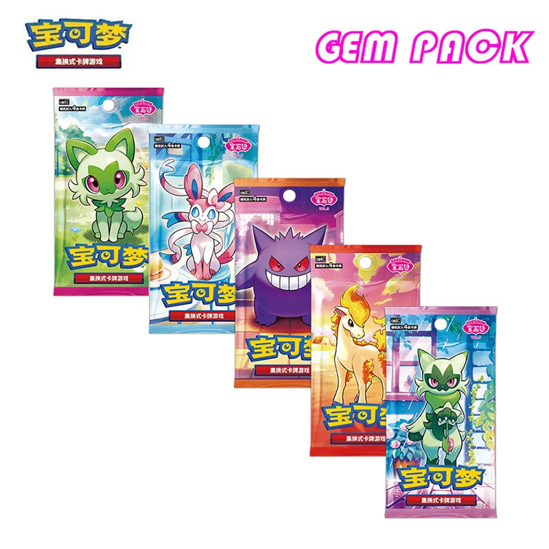 Original Pokemon Game Pack Cards Gem Pack Vol.1 Vol.2 Scarlet and Violet Trading PTCG Bag Box Deck Ibrahimovic Pikachu Card Gift