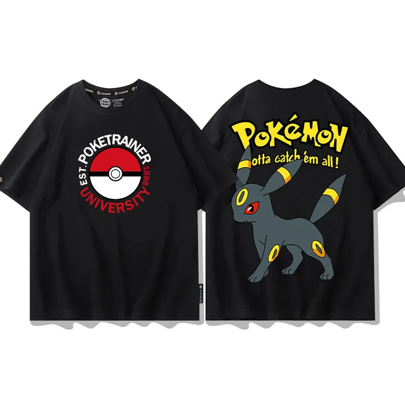 Pokemon  Animation Derivatives Printed Short Sleeve T-Shirt Men's and Women's  New Fashion Casual Cotton Popular Top