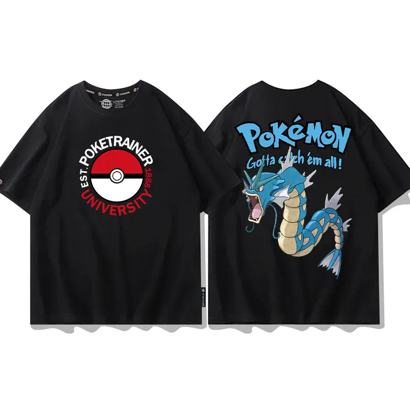 Pokemon  Animation Derivatives Printed Short Sleeve T-Shirt Men's and Women's  New Fashion Casual Cotton Popular Top