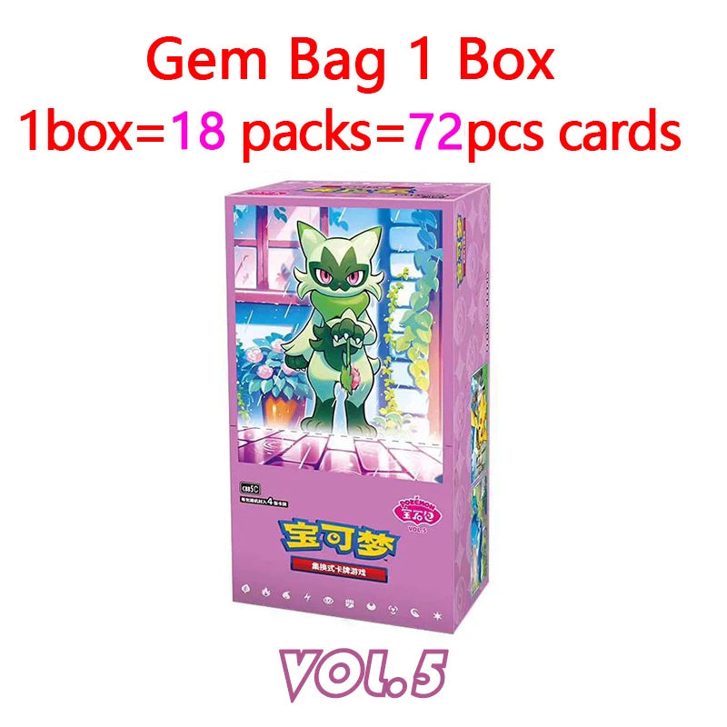 Original Pokemon gempack Cards Vol.5 Vol.3 Vol.2 Vol.1 Trading PTCG Bag Gem Box Deck Sprigatito Eevee Pikachu Gengar Card Gift