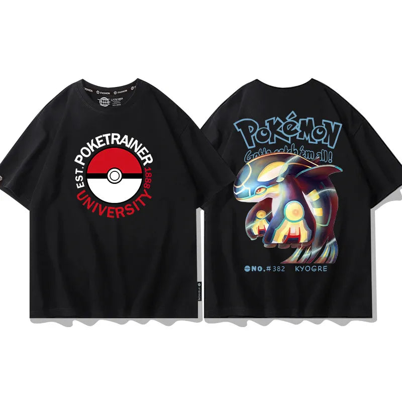 Pokemon  Animation Derivatives Printed Short Sleeve T-Shirt Men's and Women's  New Fashion Casual Cotton Popular Top