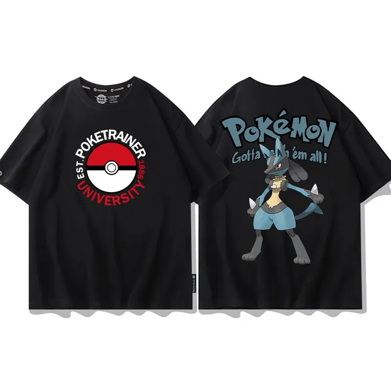 Pokemon  Animation Derivatives Printed Short Sleeve T-Shirt Men's and Women's  New Fashion Casual Cotton Popular Top