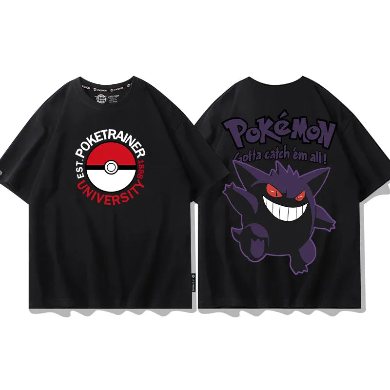 Pokemon  Animation Derivatives Printed Short Sleeve T-Shirt Men's and Women's  New Fashion Casual Cotton Popular Top